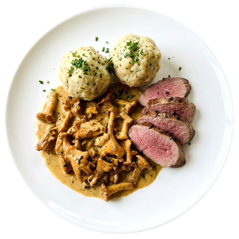 Salzburger Schwammerlgulasch mit Semmelknödeln